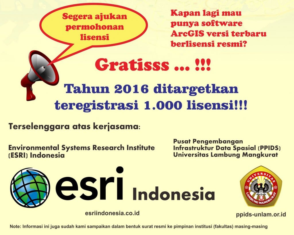 Pengumuman Lisensi ArcGIS asdasd